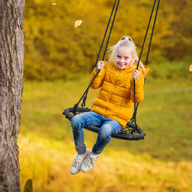Nylon rope seat of Sorbus Saucer Swing supports up to 220 lbs