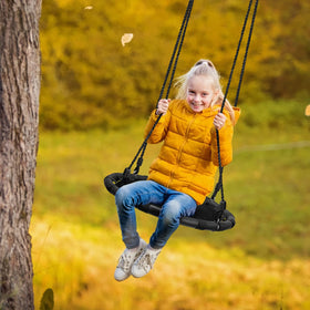 Sorbus Saucer Tree Swing supports up to 220 lbs for sturdy backyard use.