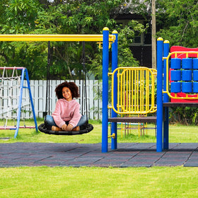 Sorbus Saucer Tree Swing assembly guide shows quick setup for hours of outdoor fun.