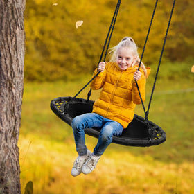 Sorbus Saucer Tree Swing suitable for indoor or outdoor use in yards and patios.