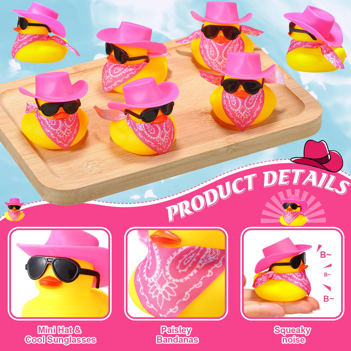 Sosation cowboy duck sunglasses add playful shade for desk or car décor.