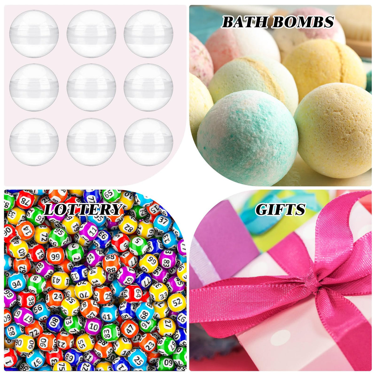 Sosation DIY decorations with clear gumball capsules for gifts.