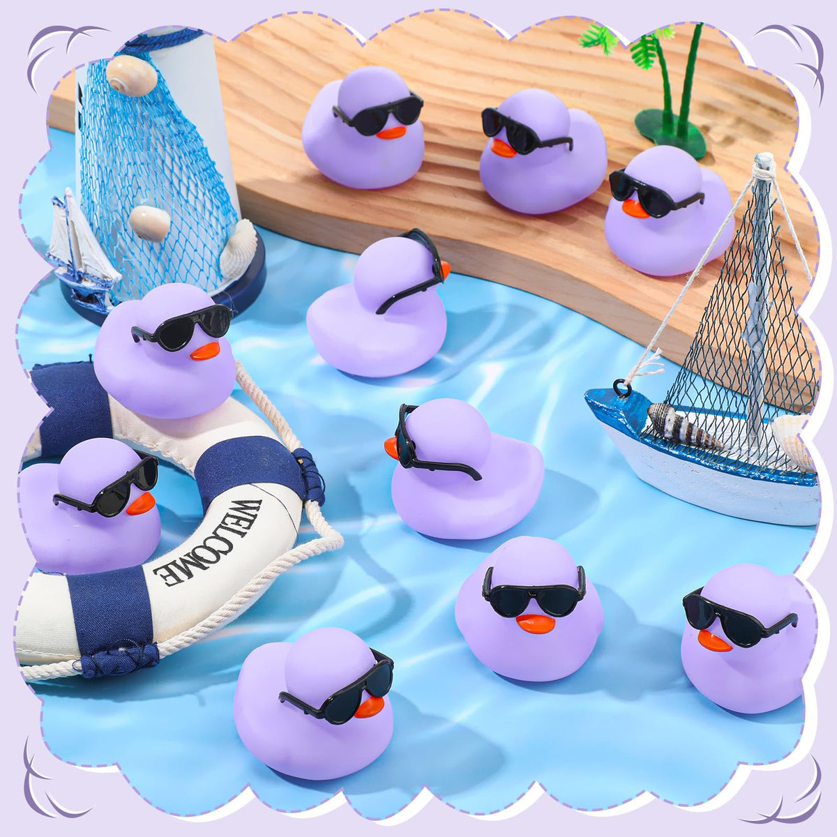 Sosation squeaky 2.2 inch bath duck with sunglasses for kids over 3