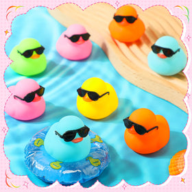 Sosation ducks floating on water during bath time, adding color and joy