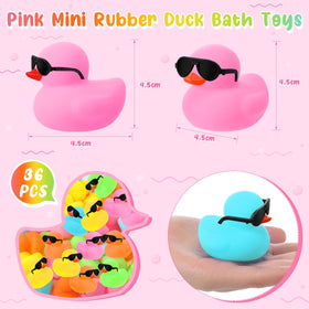 Sosation ducks with clip-on sunglasses close-up, showing cute party-favor potential