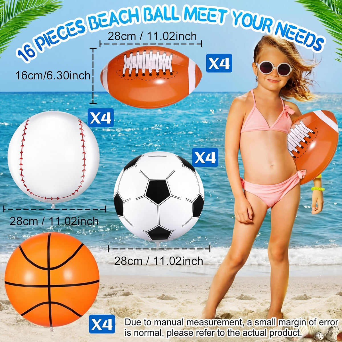 Sosation football beach ball 16in great for parties.