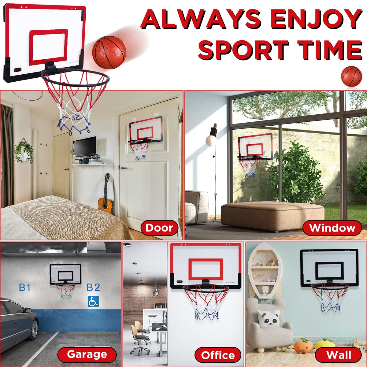 Sosation four mini basketballs for shared family play