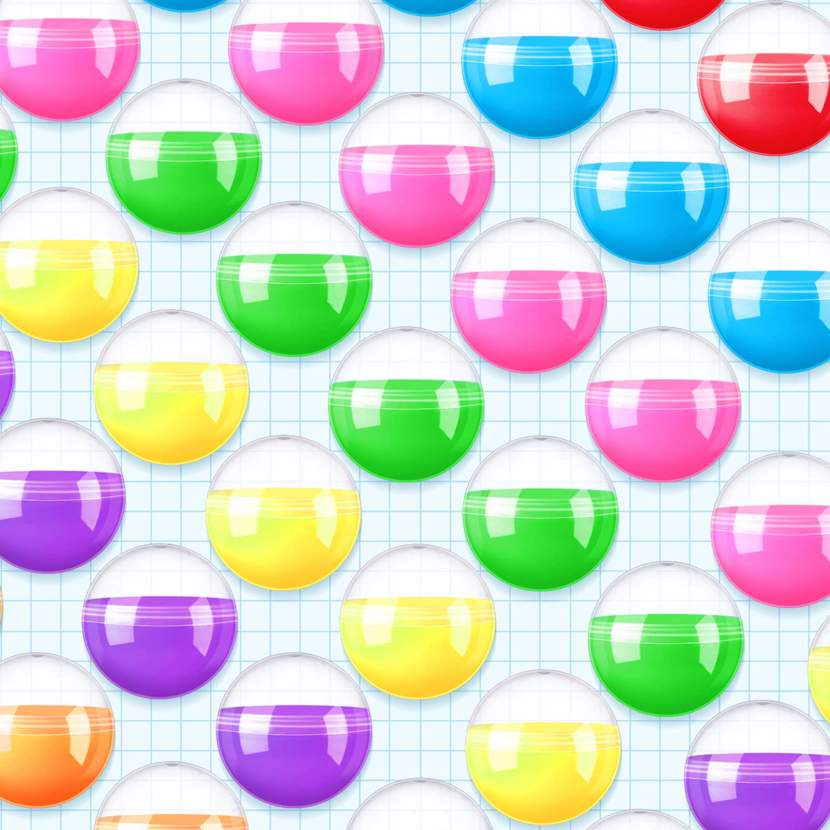Sosation gumball capsules transparent design showing contents for quick prizes