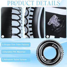 Sosation inflatable tire ring in bright colors ideal as party decor and game prop.