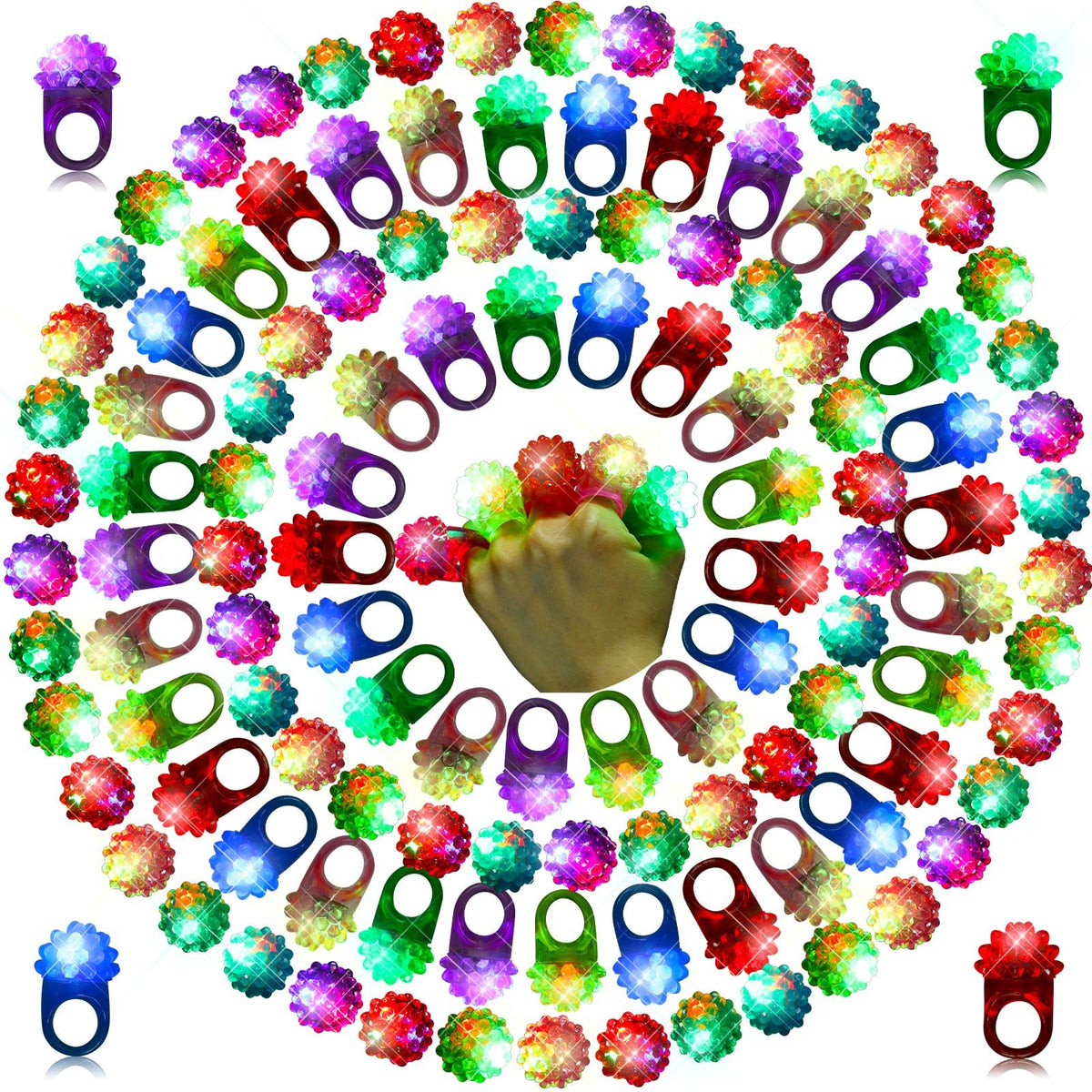 Sosation light-up ring with colorful flashing LEDs for party fun