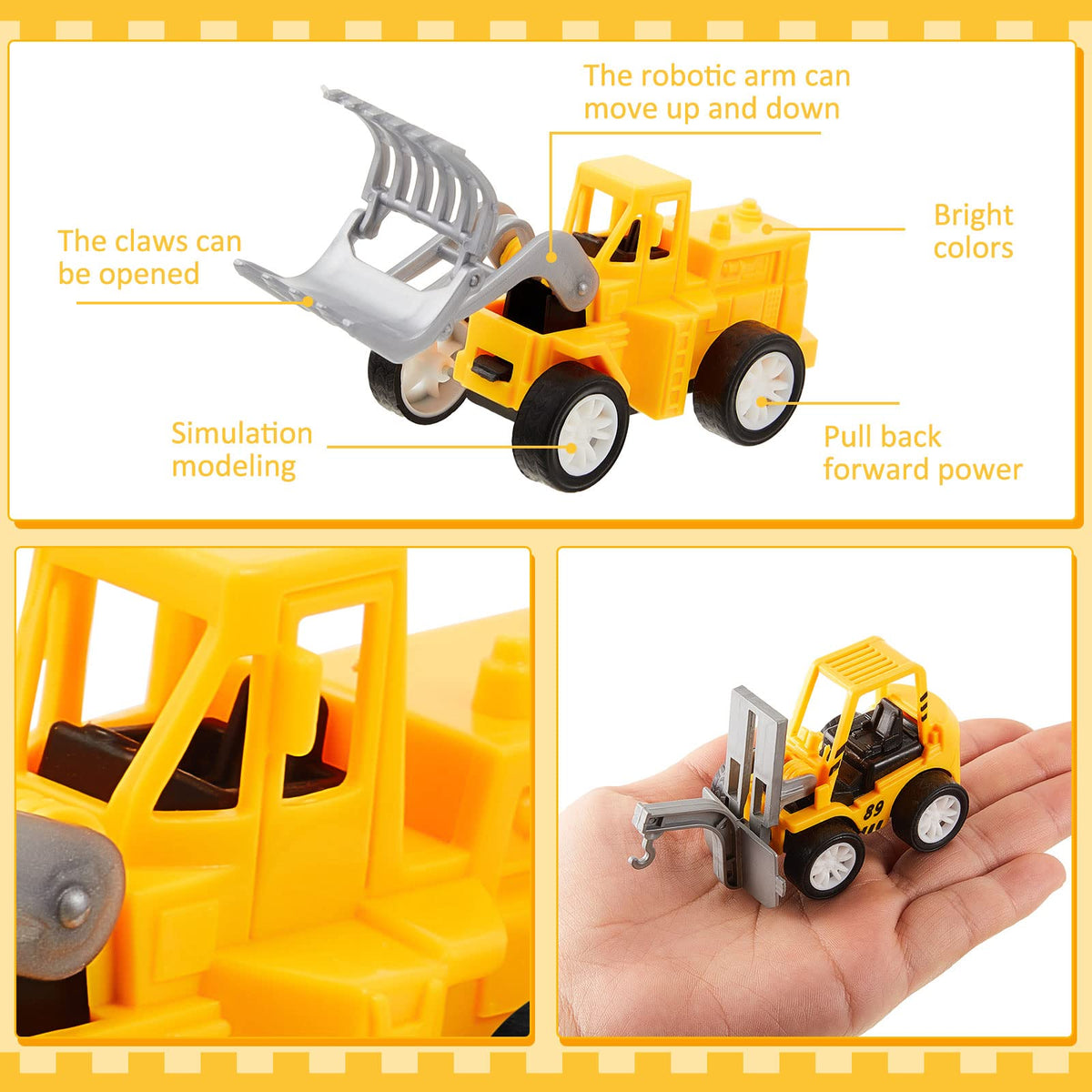Sosation mini excavator pullback toy for pretend work sites