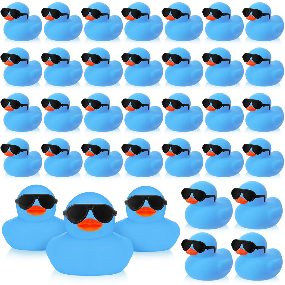 Sosation mini rubber ducks with blue sunglasses for bath play