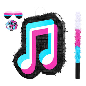 Sosation music note pinata in bright colors for centerpieces and play moments