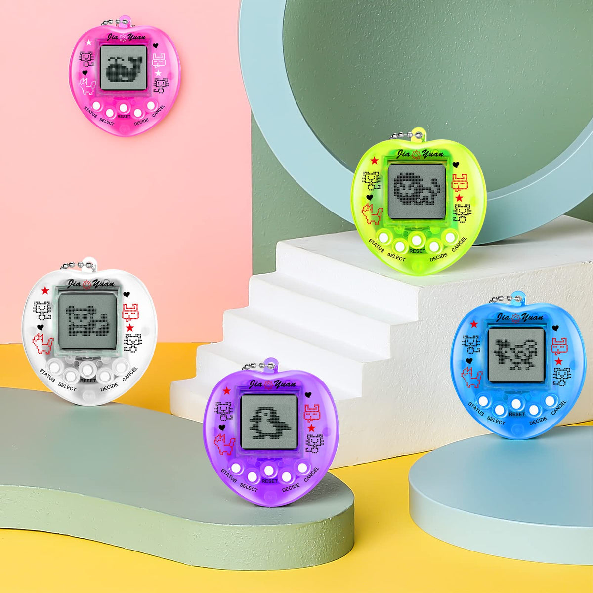 Sosation four-color transparent keychains make small gifts for friends and family.