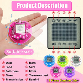 Sosation pocket-size virtual pet keychain in random colors, easy to carry.