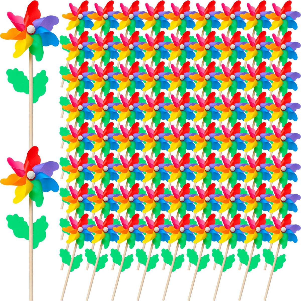 Sosation rainbow flower pinwheel in the garden adds vibrant color for outdoor decor