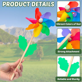 Sosation rainbow windmill features fade-resistant plastic for long-lasting use