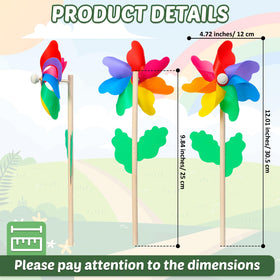 Sosation pinwheel with wooden stick offers easy, no-installation yard decoration