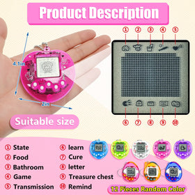 Sosation retro mini digital pets keychain in random colors, ideal for nostalgic gifts.