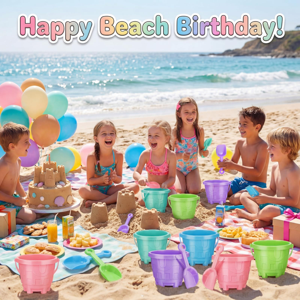 Sosation sand bucket with 5.5 inch mouth, easy for children to scoop.