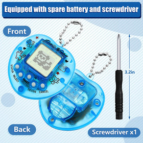 Sosation semi-transparent shell highlights vibrant digital pet with retro appeal.
