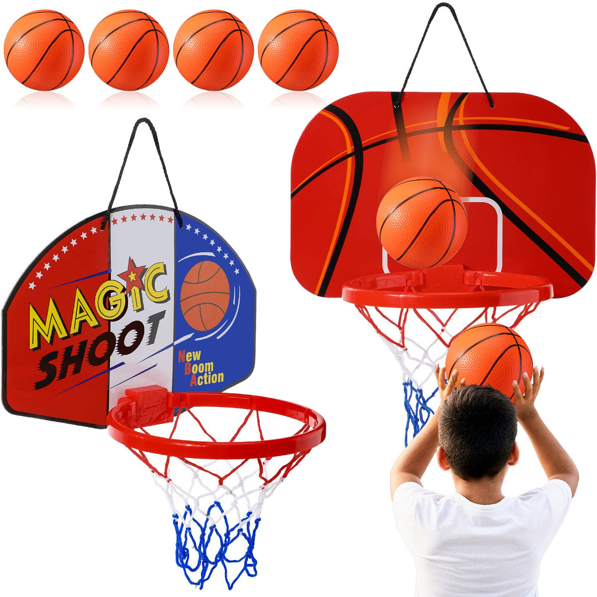 Sosation two-piece mini basketball hoop backboard for easy, mess-free play