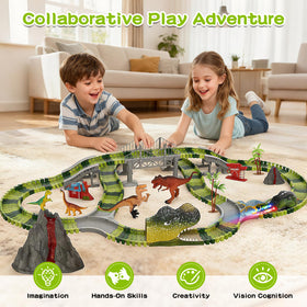 SOSUSHOE family play-dino-race scene captures shared moments during learning and fun