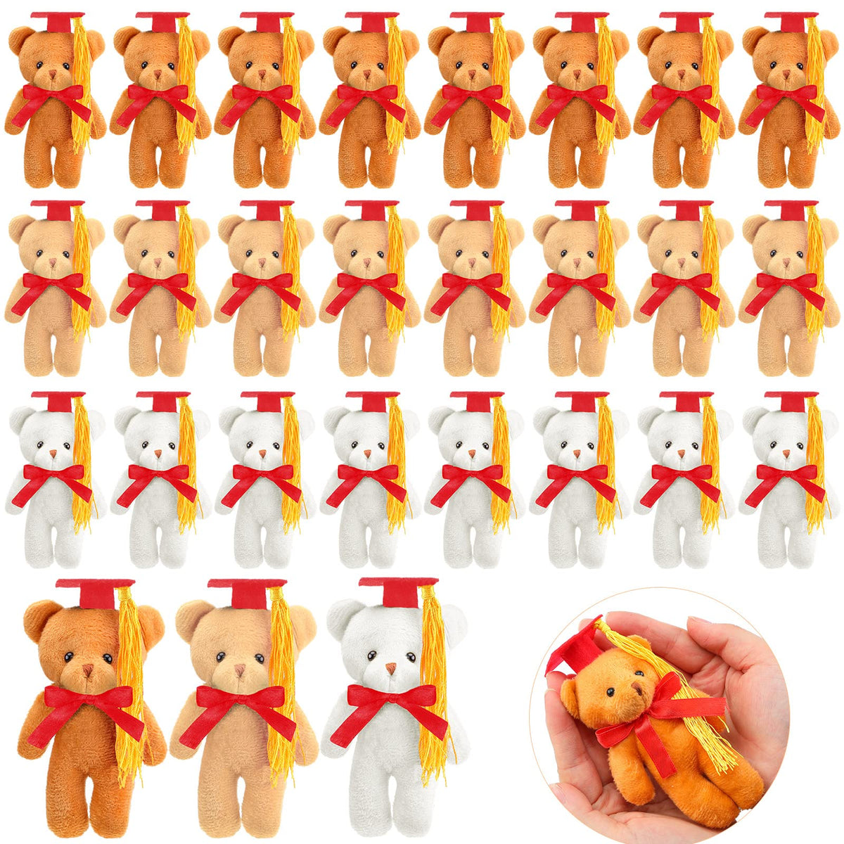 Sotiff mini graduation bear with red cap; ideal for keychains and bags.