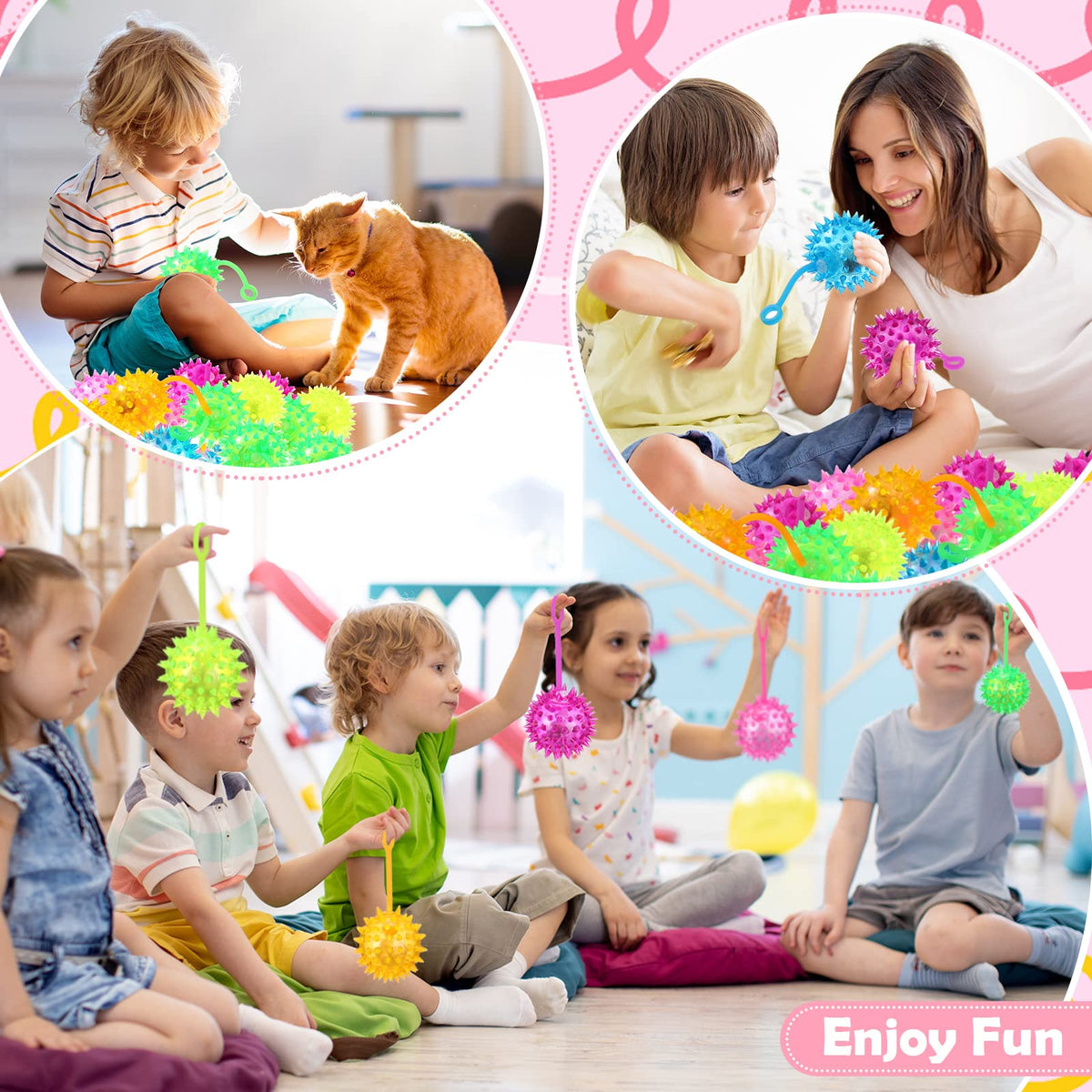 Sotiff squeaky ball responds with a fun sound during play.
