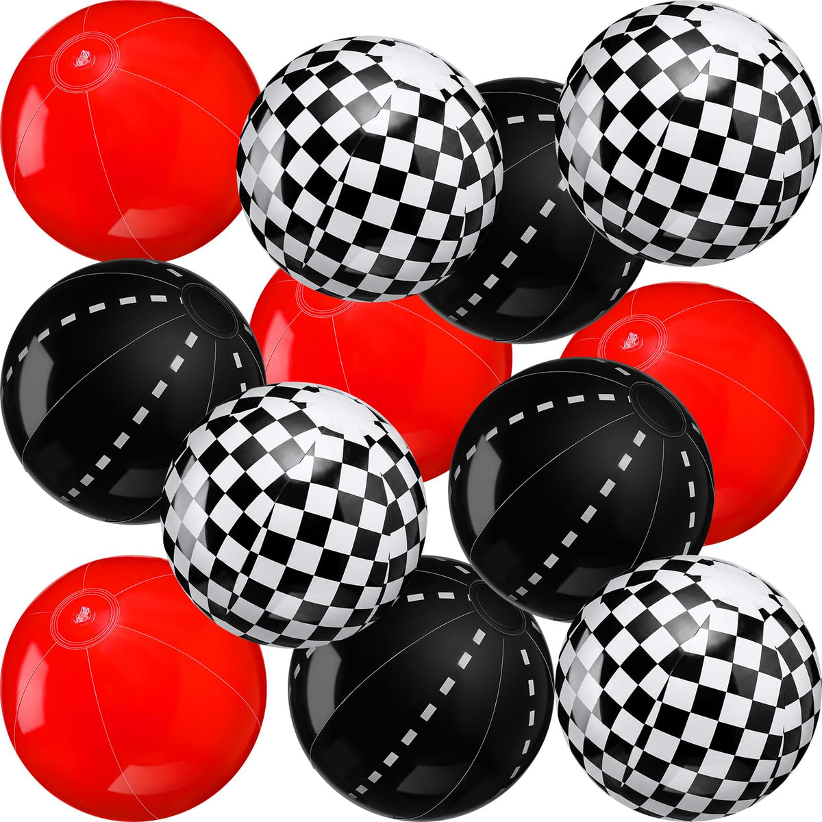 Sotiff checkered flag beach ball 12in pack for group games at parties and pools