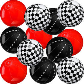 Sotiff checkered flag beach ball 12in pack for group games at parties and pools