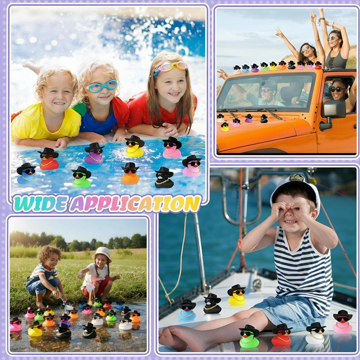 Sotiff colorful ducks, 2.2 inch size, perfect as cake toppers and prizes.