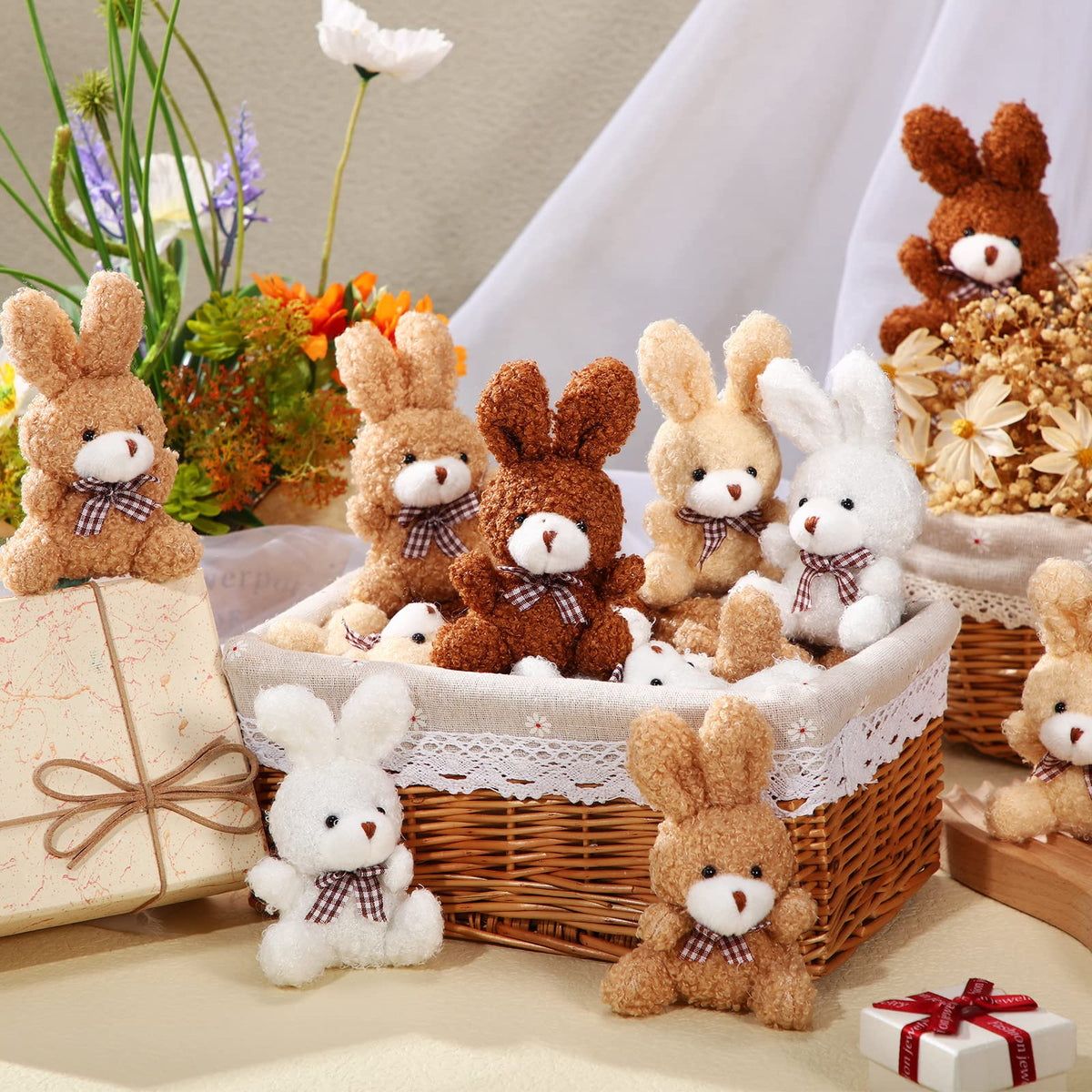 Sotiff earth-color bunny ornament for wreaths, crafts, and holiday decor