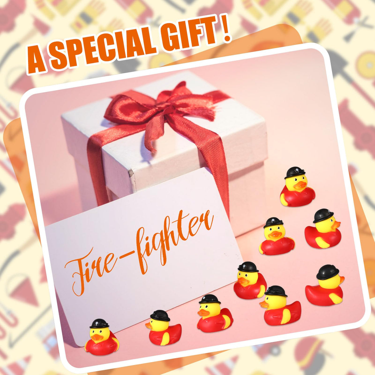 Sotiff firefighter ducks gift idea: bulk set suits goodie bags and party favors alike.