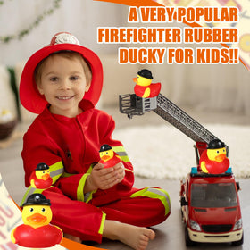 Sotiff firefighter ducks vibrant colors: durable rubber figures ideal for kid-friendly party games.