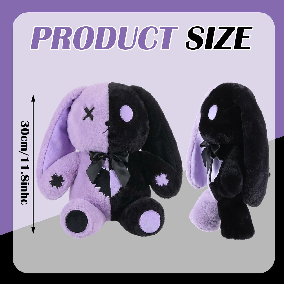 Sotiff Gothic Bunny Plush embroidery detail adds eerie charm and display-worthy elegance.