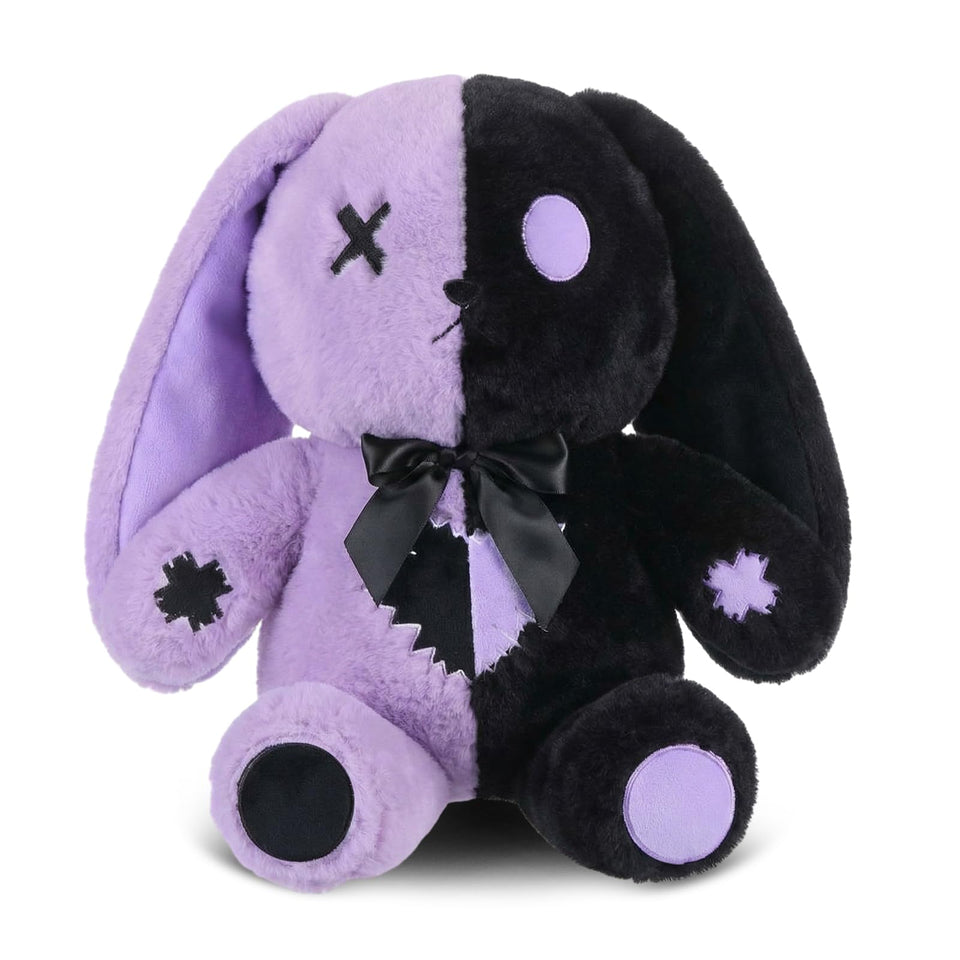 Sotiff Gothic Bunny Plush front view showing soft fur and dark cute design.