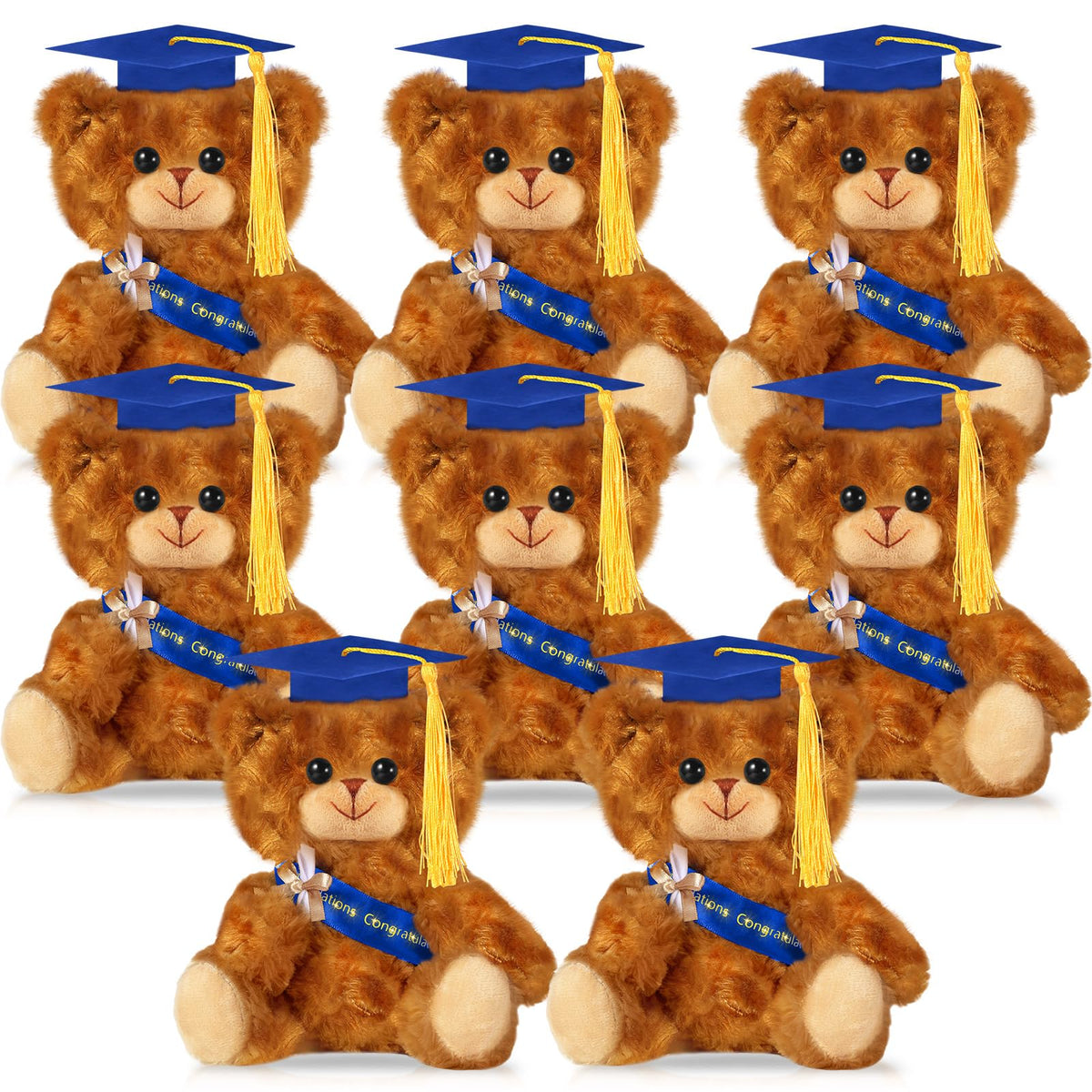 Sotiff 7-inch graduation bear with blue cap and diploma, ideal keepsake.