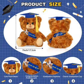 Sotiff graduation bear display with diploma and cap for party favors.