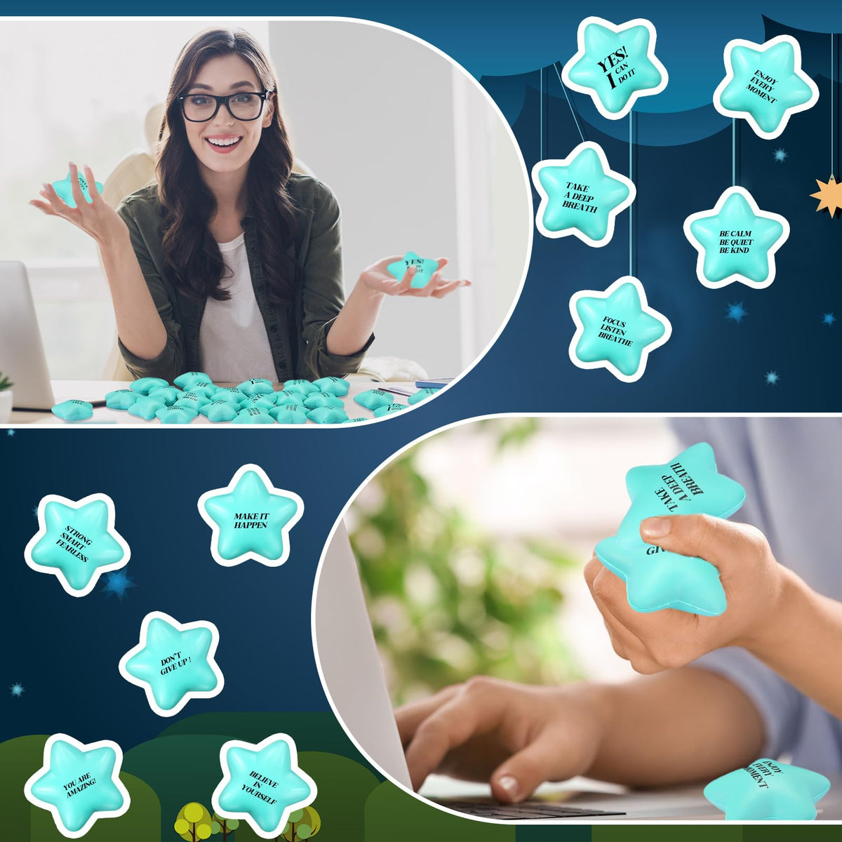Sotiff blue star stress ball for kids and adults
