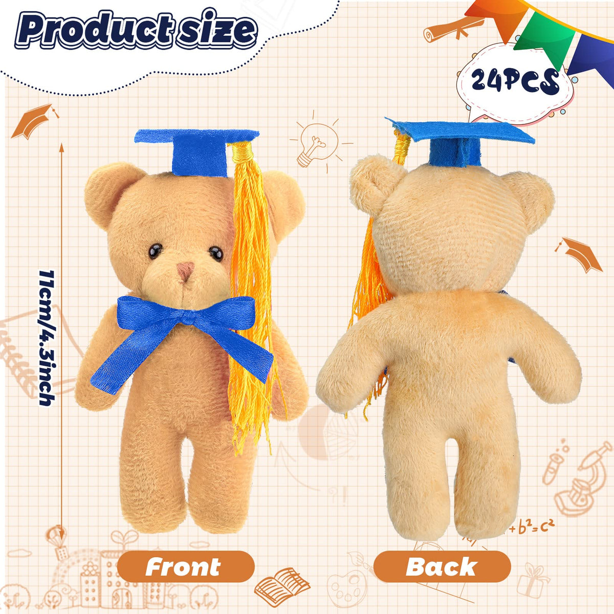 Sotiff blue graduation bear pendant adds festive charm to gifts and decor