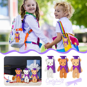 Sotiff mini graduation bear closeup fabric, plush texture adds warmth to decor.