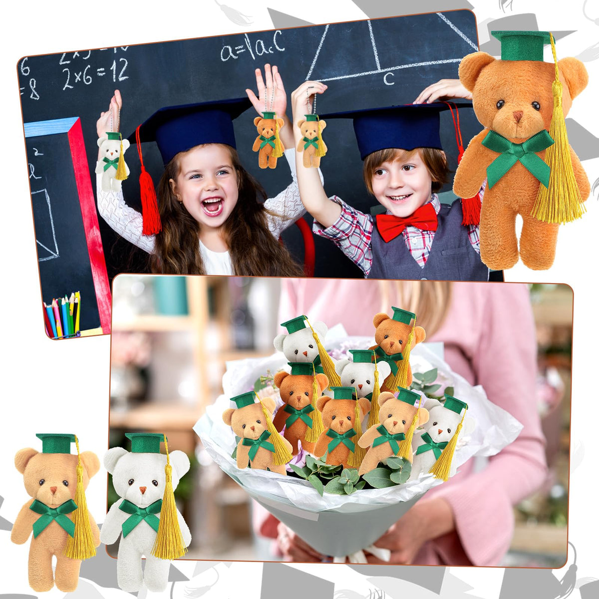 Sotiff mini graduation bear with pink cap as a colorful bag charm