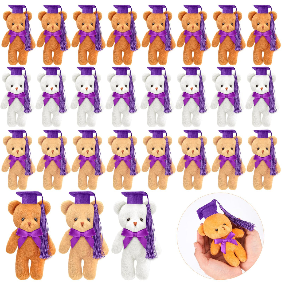 Sotiff mini graduation bear purple cap, charming bag charm and graduation keepsake.
