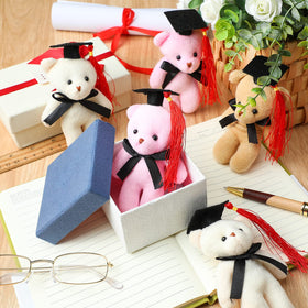 Sotiff bear with cap yellow adds a playful charm to keychains and bags.