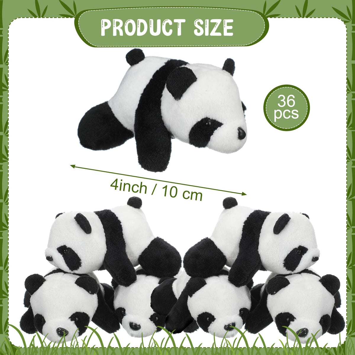 Sotiff mini panda plush 4inch resting on bed, ideal bedtime companion.