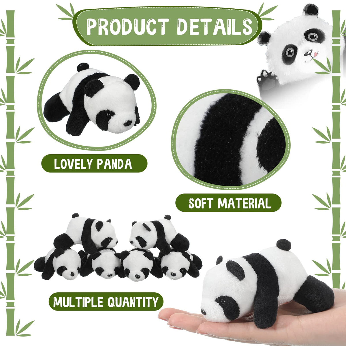 Sotiff panda plush decorates a child’s room with cute charm.