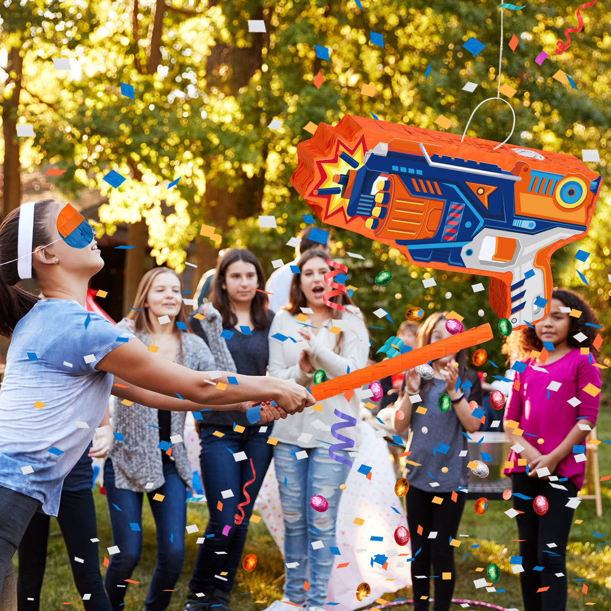 Sotiff party scene with pinata boosts decor and fun