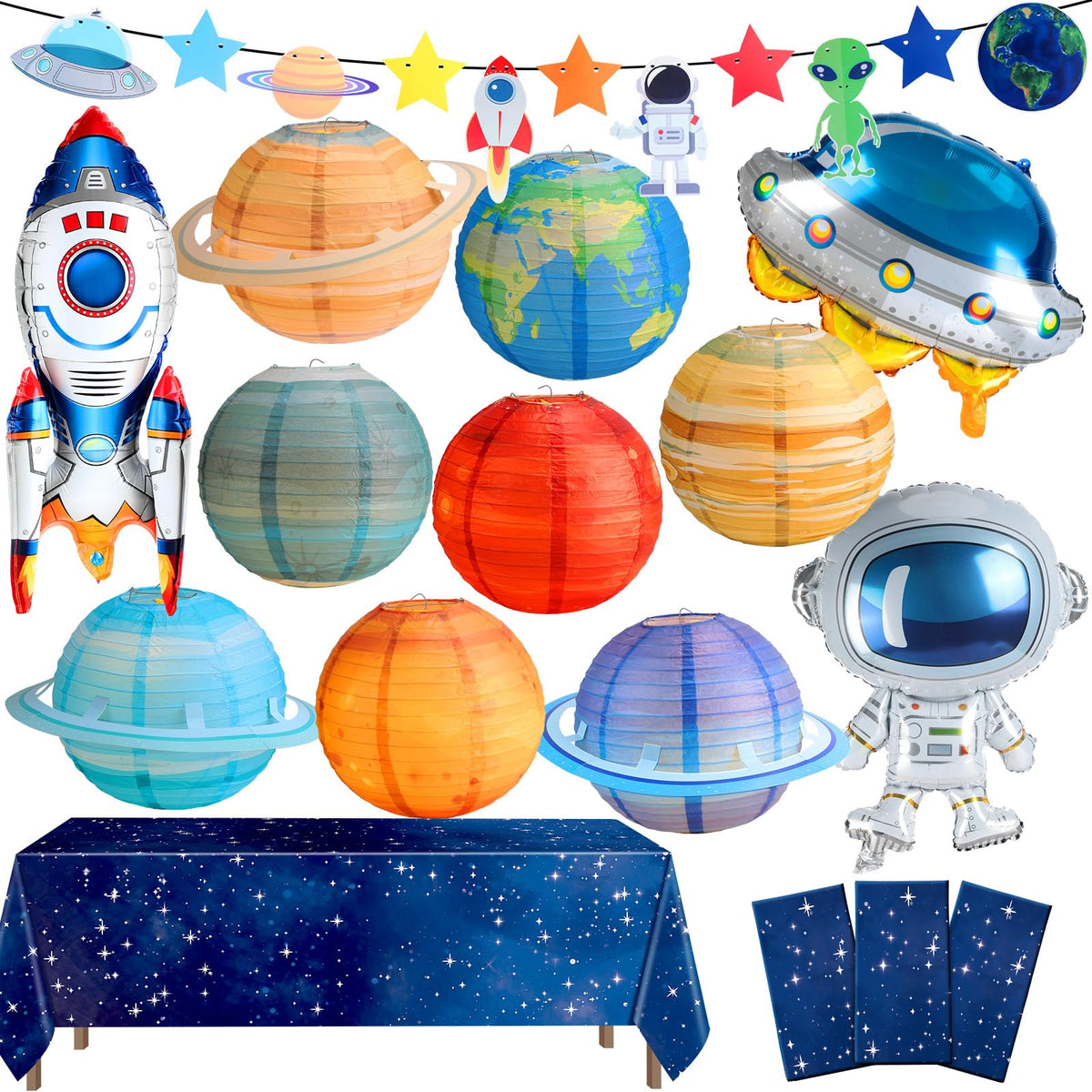 Sotiff planet paper lanterns brighten the space party scene