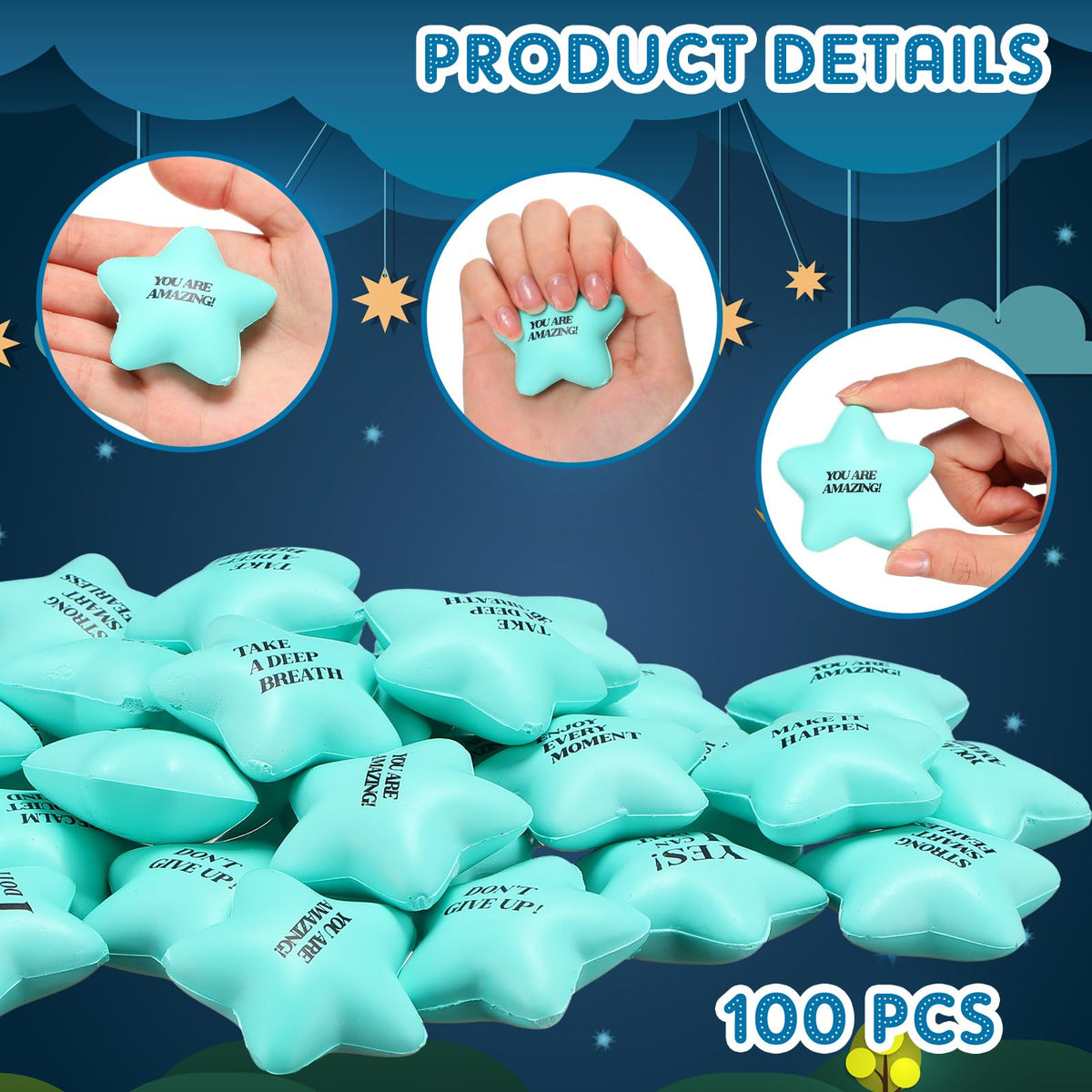 Sotiff PU foam blue star stress ball with soft touch